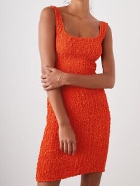 Rails Red Textured Mini Tank Dress